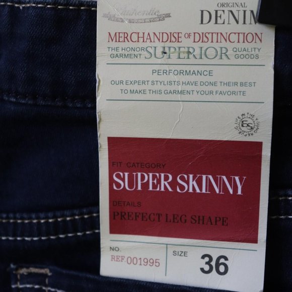 ES Denim dark wash high waisted super skinny perfect leg shape THICK jeans - Picture 4 of 4